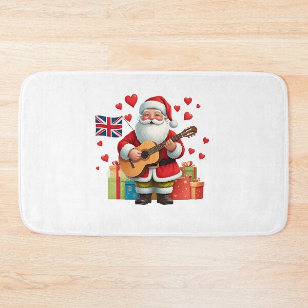 Item preview, Santa Cristmas Theme , Decoration, Clothing, Gift, Santa Claus Rocking Guitar with UK Flag & Gifts , Christmas Gift Design designed and sold by Sitred123.