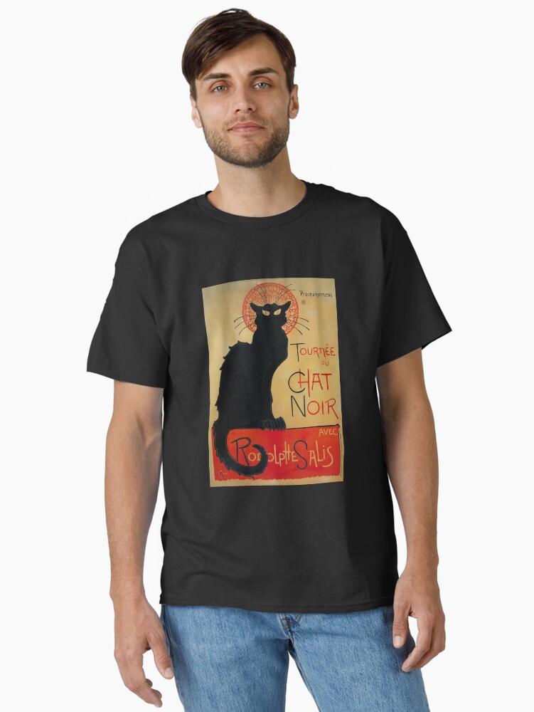 Thumbnail 2 of 7, Classic T-Shirt, 'Tournee du Chat Noir' by Theophile Steinlen (Reproduction) designed and sold by RozAbellera.