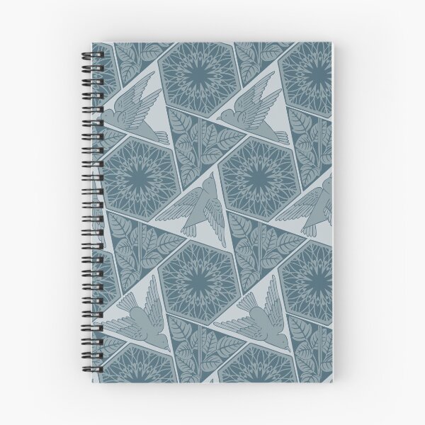 Item preview, Birds and flowers - arts and crafts style - arona blue designed and sold by colorofmagic.