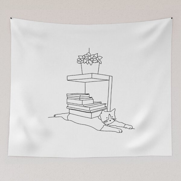 Item preview, cat under shelf  designed and sold by Moonmagine.
