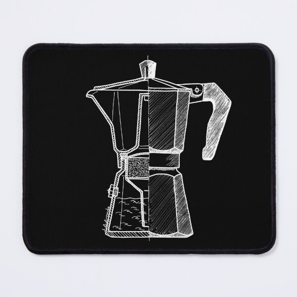 Item preview, Italian coffee maker (white drawing) designed and sold by designjaag.