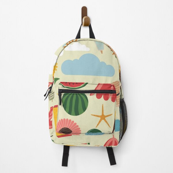Item preview, Beach Day Essentials Illustrated Pattern designed and sold by Furbulous Faces.