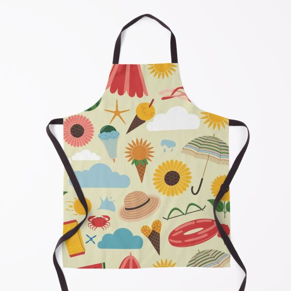 Item preview, Beach Day Essentials Illustrated Pattern designed and sold by Furbulous Faces.