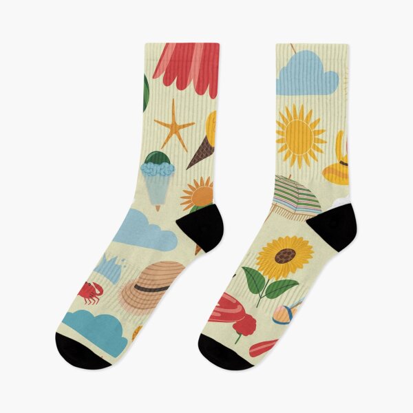 Item preview, Beach Day Essentials Illustrated Pattern designed and sold by Furbulous Faces.