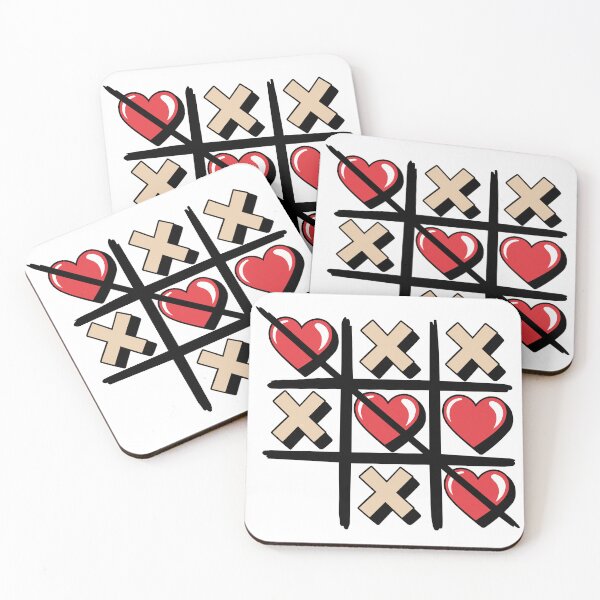 Item preview, Tic-tac-toe with hearts and "X" - Romantic and cute print designed and sold by AFernandesDSG.