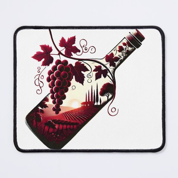 Item preview, French vineyard, Red Wine Bottle designed and sold by TrueArtVibes.