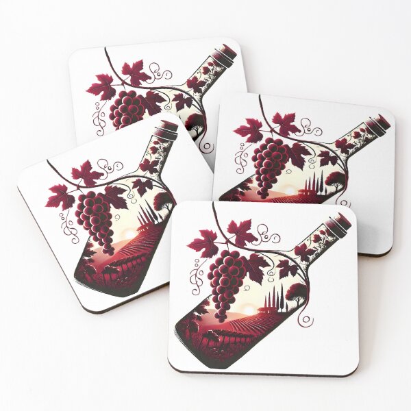 Item preview, French vineyard, Red Wine Bottle designed and sold by TrueArtVibes.