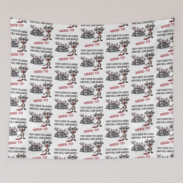 Item preview, They Used To Laugh - Dark Humor Rudolf Revenge Reindeer (White) designed and sold by TheSillySartor.