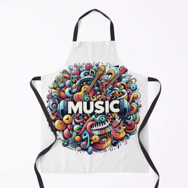 Item preview, Colorful Music Collage with Instruments and Notes designed and sold by i-Xuou.