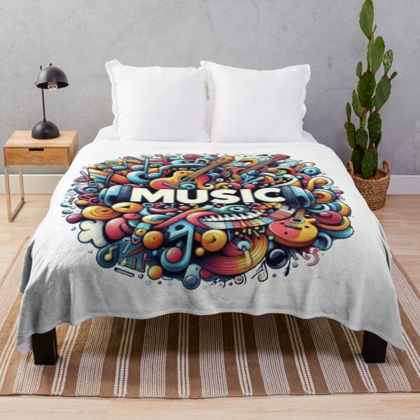Item preview, Colorful Music Collage with Instruments and Notes designed and sold by i-Xuou.