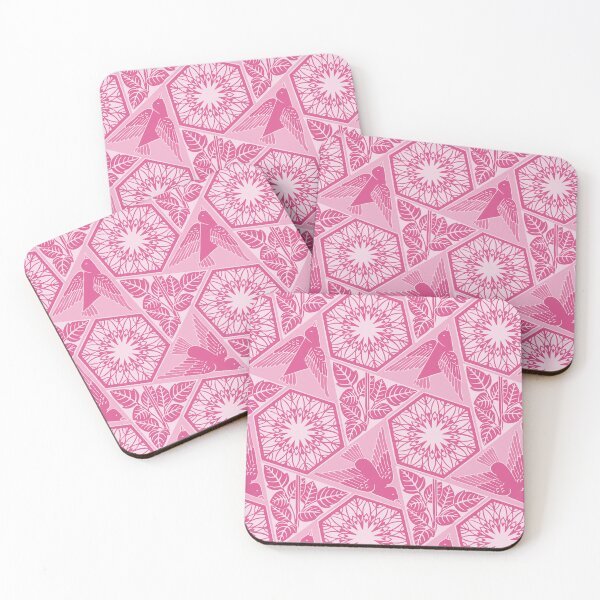 Item preview, Pájaros y flores - estilo artes y manualidades - rosa preppy designed and sold by colorofmagic.