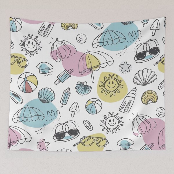 Item preview, Beach Vibes Doodle Pattern designed and sold by Furbulous Faces.
