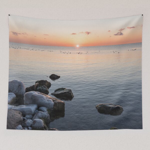 Item preview, Cold and Peaceful on the Shore of Lake Ontario at Sunrise designed and sold by Georgia Mizuleva.
