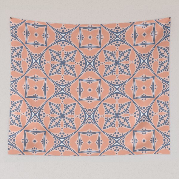 Item preview, Coral and Azure Art Deco 1 designed and sold by AneissPiaf.
