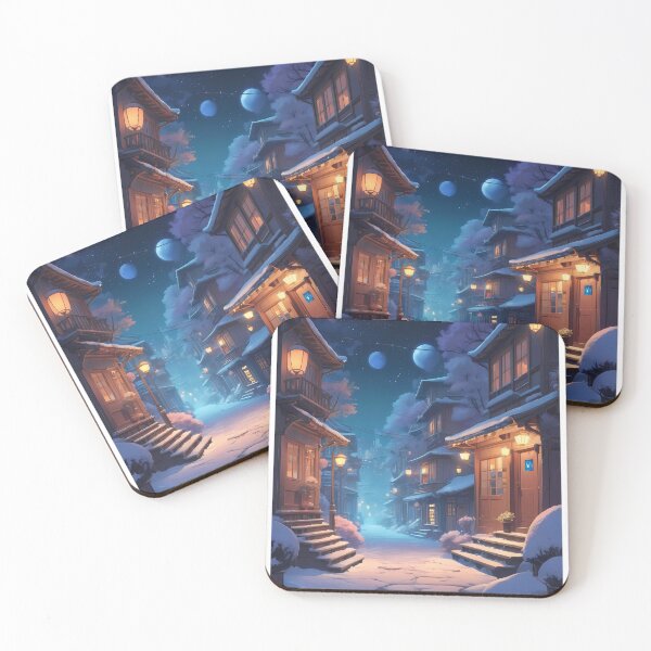 Item preview, Serenity Night Sky Urban Landscapes Winter Art Wonderland designed and sold by ART ATTACK ZONE.