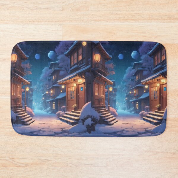 Item preview, Serenity Night Sky Urban Landscapes Winter Art Wonderland designed and sold by ART ATTACK ZONE.