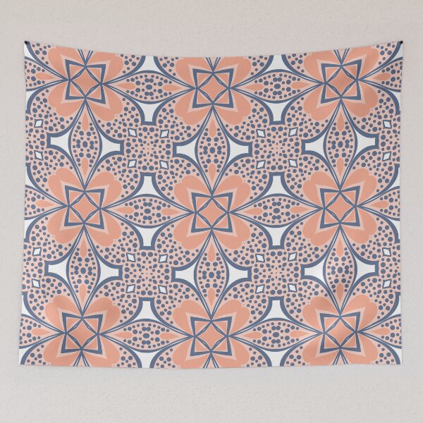 Item preview, Coral and Azure Art Deco 3 designed and sold by AneissPiaf.