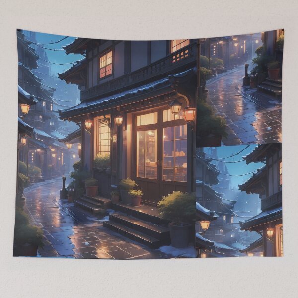 Item preview, Original Night Sky Urban Landscapes Winter Art Wonderland designed and sold by ART ATTACK ZONE.