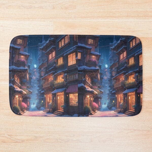 Item preview, Red Night Sky Urban Landscapes Winter Art Wonderland designed and sold by ART ATTACK ZONE.