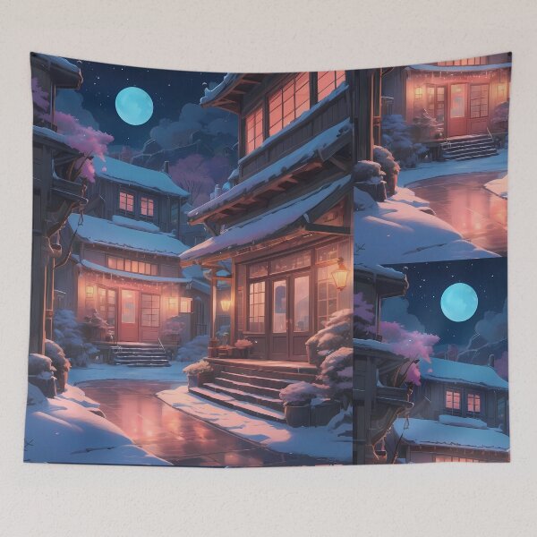 Item preview, Bubble Night Sky Urban Landscapes Winter Art Wonderland designed and sold by ART ATTACK ZONE.