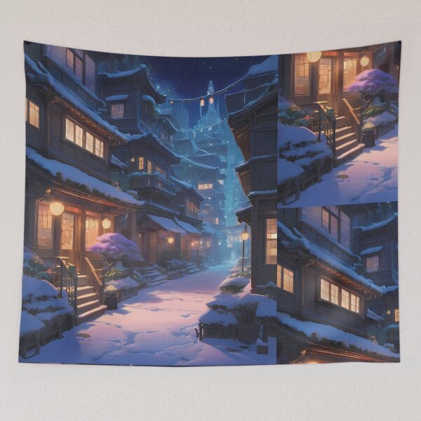 Item preview, Room Night Sky Urban Landscapes Winter Art Wonderland designed and sold by ART ATTACK ZONE.