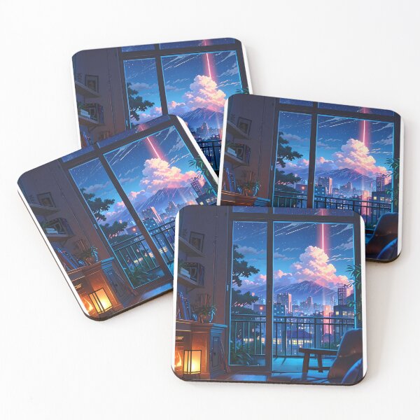 Item preview, Anime Night Sky Urban Landscapes Winter Art Wonderland designed and sold by ART ATTACK ZONE.