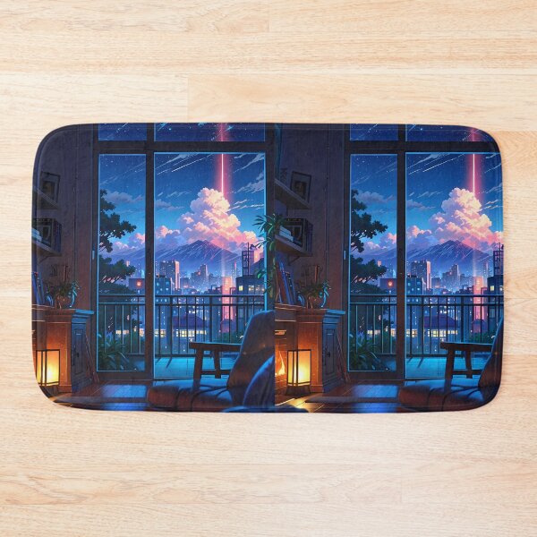 Item preview, Anime Night Sky Urban Landscapes Winter Art Wonderland designed and sold by ART ATTACK ZONE.