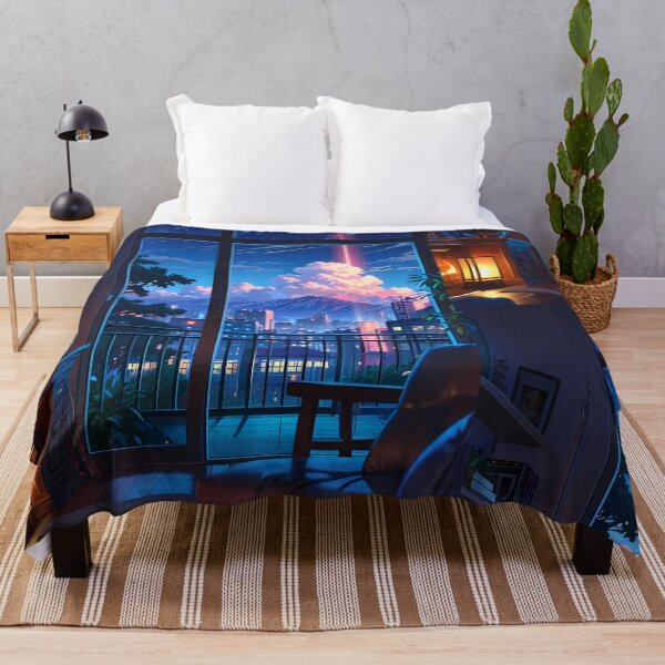 Item preview, Anime Night Sky Urban Landscapes Winter Art Wonderland designed and sold by ART ATTACK ZONE.