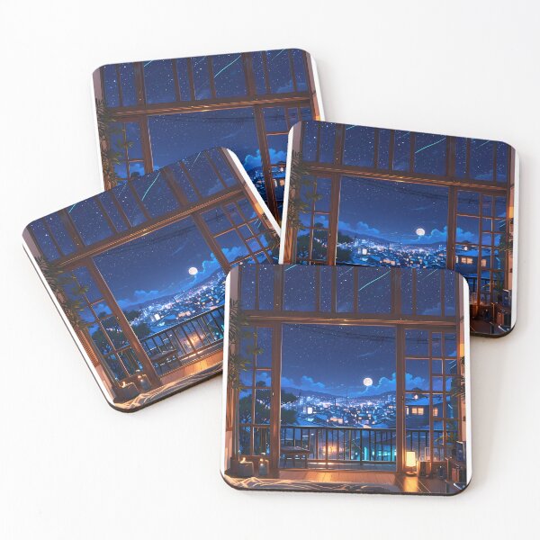 Item preview, Manga Anime NightSky Urban Landscapes Winter Art Wonderland designed and sold by ART ATTACK ZONE.