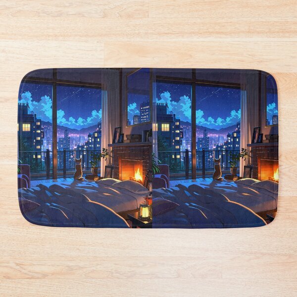 Item preview, Cat Night Sky Urban Landscapes Winter Art Wonderland designed and sold by ART ATTACK ZONE.