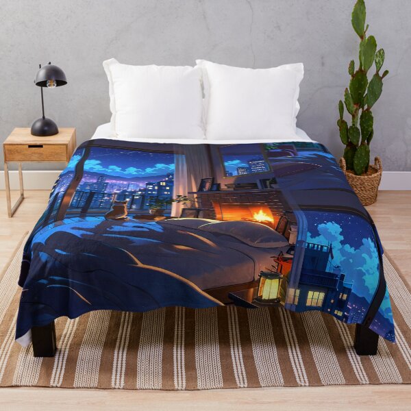 Item preview, Cat Night Sky Urban Landscapes Winter Art Wonderland designed and sold by ART ATTACK ZONE.