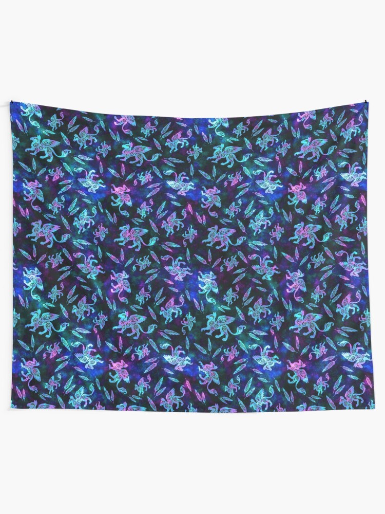 Alternate view of Gryphon Batik - Jewel Tones Tapestry