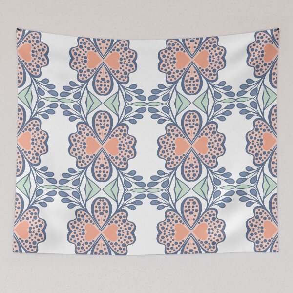 Item preview, Coral and Azure Art Deco 6 designed and sold by AneissPiaf.