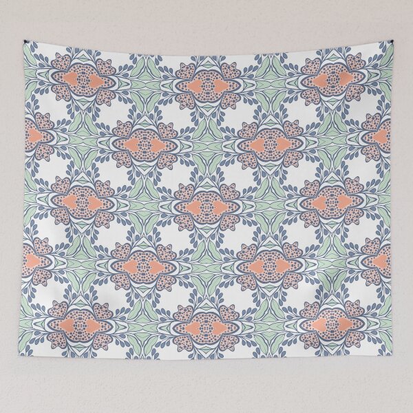 Item preview, Coral and Azure Art Deco 7 designed and sold by AneissPiaf.