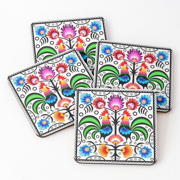 Item preview, Polish folk art - floral embroidery pattern and cutouts colorful designed and sold by mikistudio.