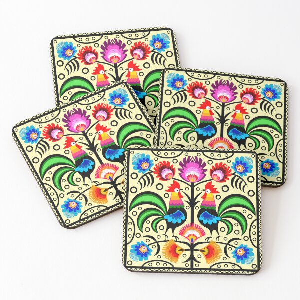 Item preview, Polish folk art - floral embroidery pattern and cutouts colorful designed and sold by mikistudio.