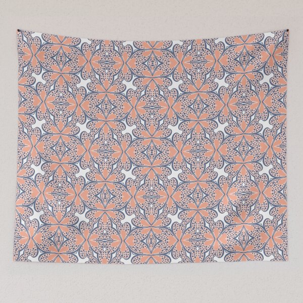 Item preview, Coral and Azure Art Deco 9 designed and sold by AneissPiaf.