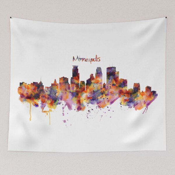Item preview, Minneapolis Skyline Watercolor designed and sold by caracatita75.