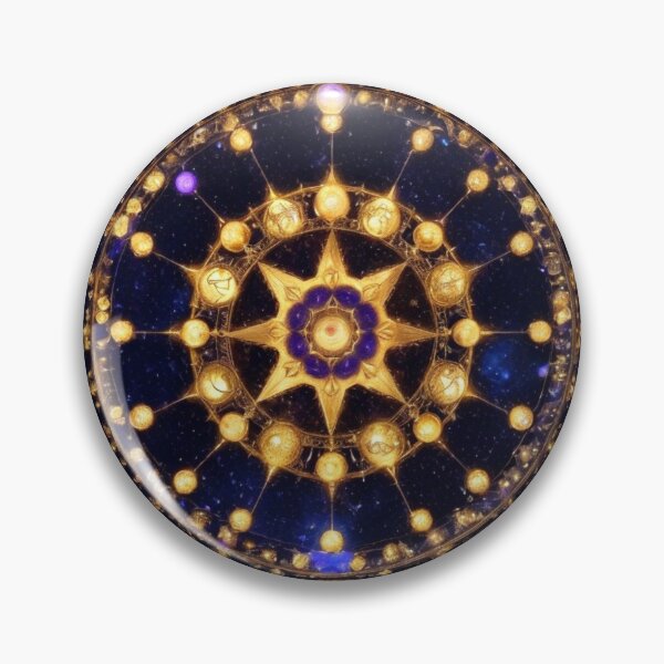 Item preview, Golden Astrological Wheel designed and sold by Bilikaru.