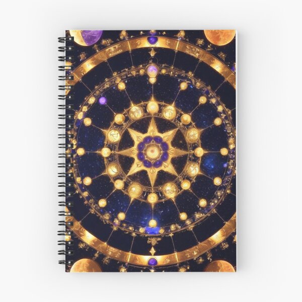 Item preview, Golden Astrological Wheel designed and sold by Bilikaru.