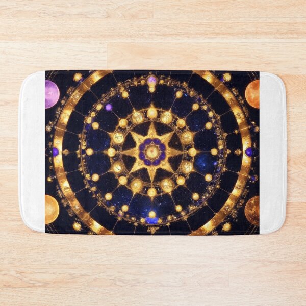 Item preview, Golden Astrological Wheel designed and sold by Bilikaru.