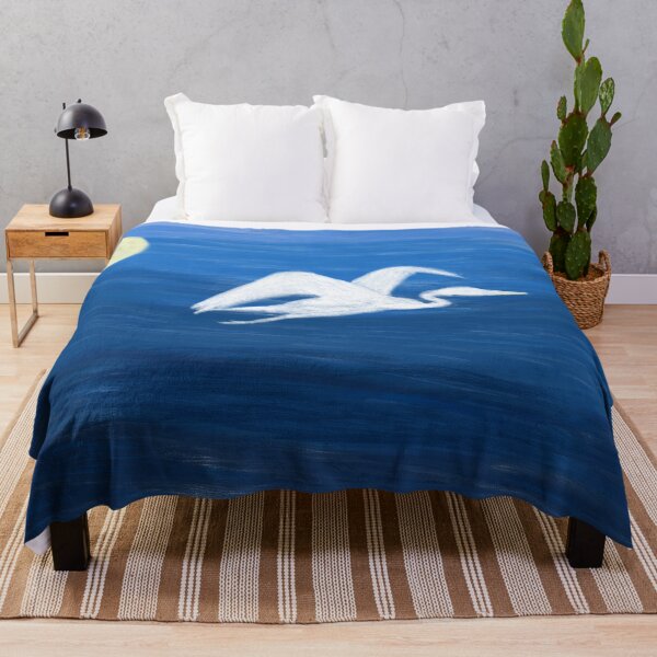 Item preview, A white bird flying at tranquil night designed and sold by greenPQBstudio.