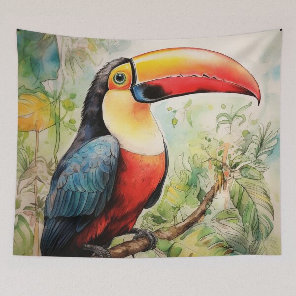 Item preview, Toucan in Tropical Jungle Watercolour designed and sold by whitecat23.