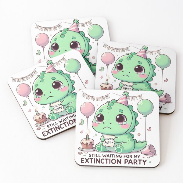Item preview, Kawaii Dinosaur - Still Waiting For My Extinction Party designed and sold by Guesso.