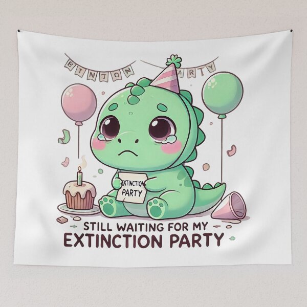 Item preview, Kawaii Dinosaur - Still Waiting For My Extinction Party designed and sold by Guesso.