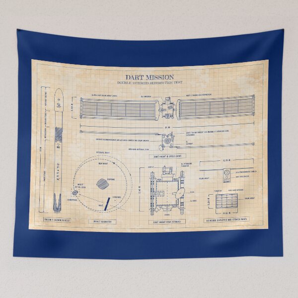 Item preview, DART Mission. Double Asteroid Redirection Test (Old Blue Grid) designed and sold by BGALAXY.