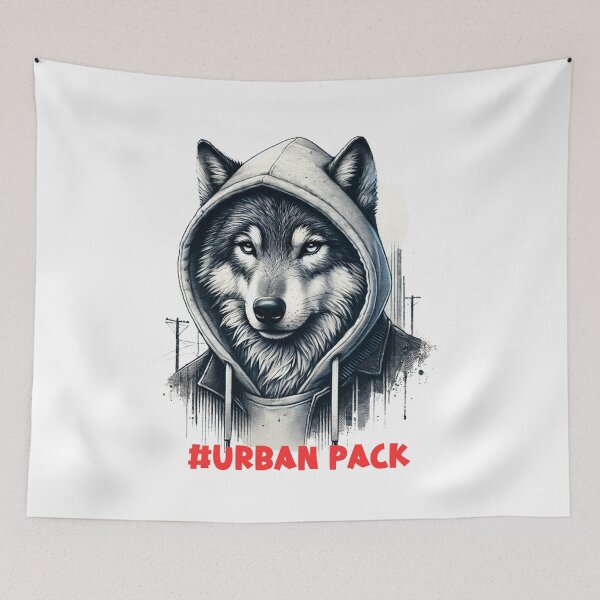 Item preview, Wolf hoodie Urban Pack designed and sold by PapayaGen.