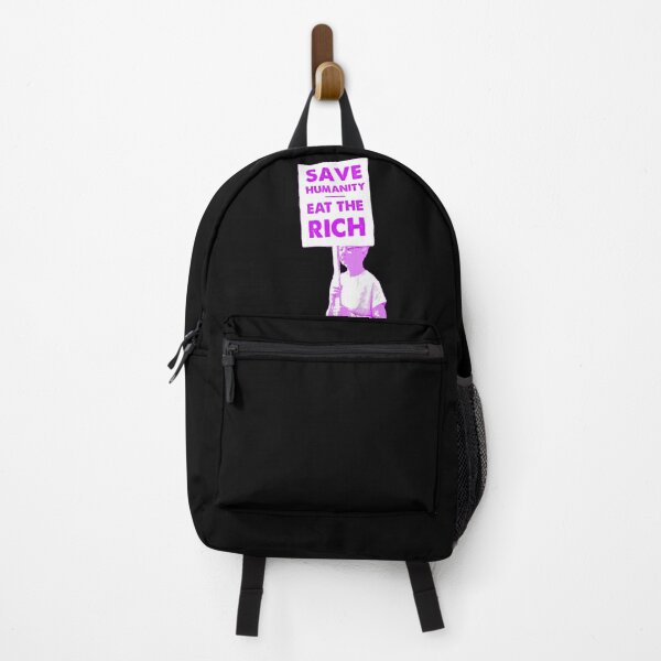 Item preview, Save Humanity Eat the Rich - old woman with placard protest poster designed and sold by Signs for Dark Times.
