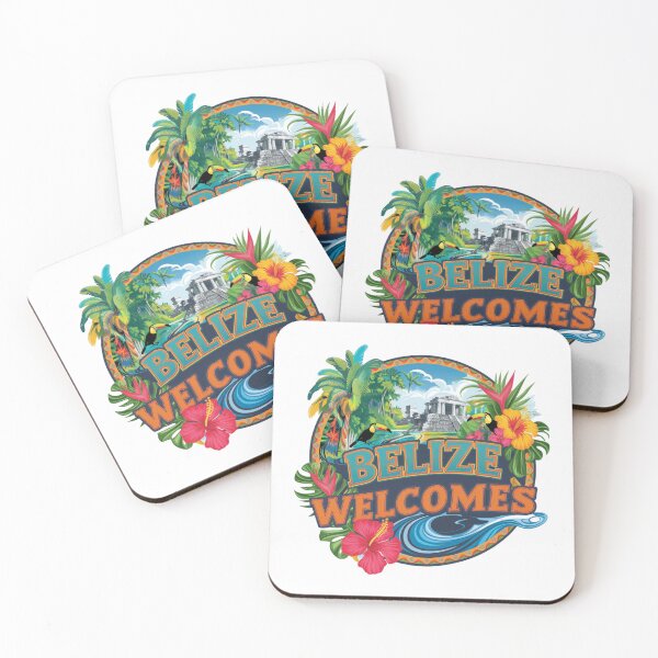 Item preview, Belize Welcomes Flag Map Belmopan, Great Blue Hole designed and sold by AnimalsDH305.