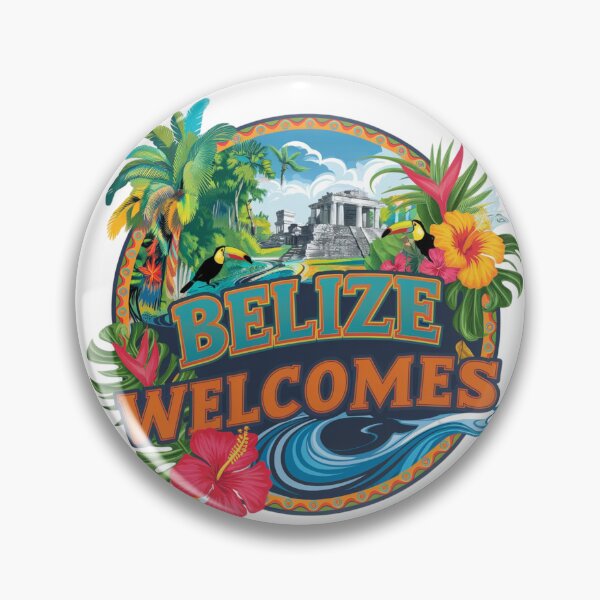 Item preview, Belize Welcomes Flag Map Belmopan, Great Blue Hole designed and sold by AnimalsDH305.